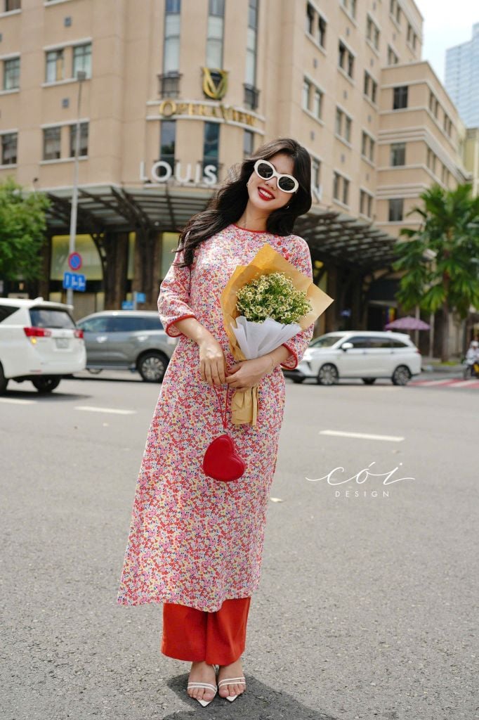 Set Áo Dài Sắc Xuân kèm quần suông Cói Design