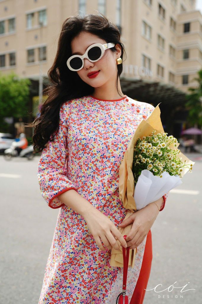 Set Áo Dài Sắc Xuân kèm quần suông Cói Design