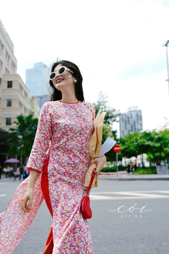 Set Áo Dài Sắc Xuân kèm quần suông Cói Design