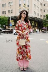 Set Áo Dài Sắc Xuân kèm quần suông Cói Design