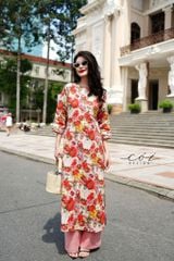 Set Áo Dài Sắc Xuân kèm quần suông Cói Design