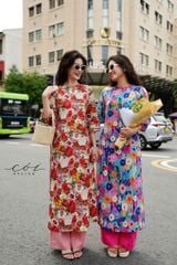 Set Áo Dài Sắc Xuân kèm quần suông Cói Design