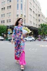 Set Áo Dài Sắc Xuân kèm quần suông Cói Design