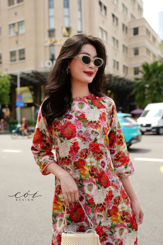 Set Áo Dài Sắc Xuân kèm quần suông Cói Design