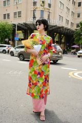 Set Áo Dài Sắc Xuân kèm quần suông Cói Design