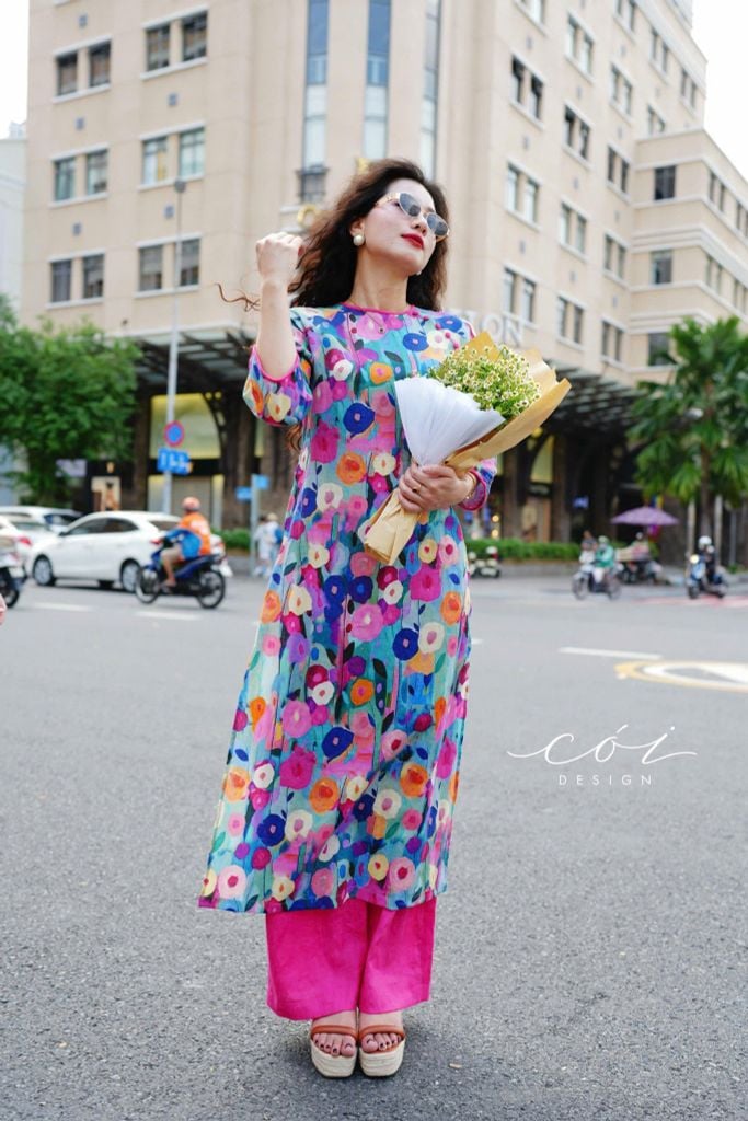Set Áo Dài Sắc Xuân kèm quần suông Cói Design