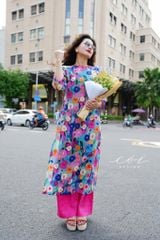 Set Áo Dài Sắc Xuân kèm quần suông Cói Design