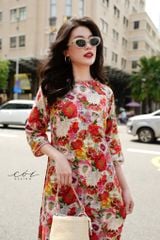 Set Áo Dài Sắc Xuân kèm quần suông Cói Design