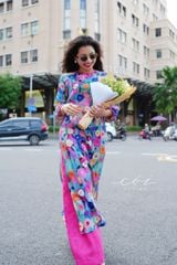 Set Áo Dài Sắc Xuân kèm quần suông Cói Design