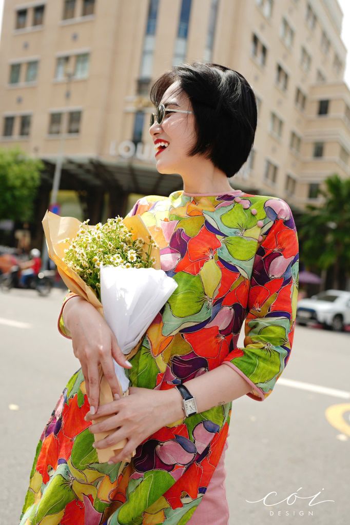 Set Áo Dài Sắc Xuân kèm quần suông Cói Design