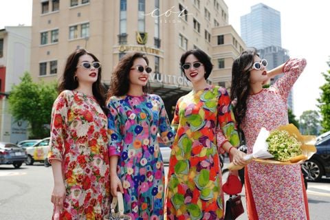Set Áo Dài Sắc Xuân kèm quần suông Cói Design