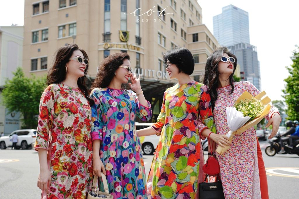 Set Áo Dài Sắc Xuân kèm quần suông Cói Design