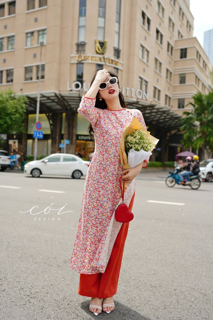 Set Áo Dài Sắc Xuân kèm quần suông Cói Design