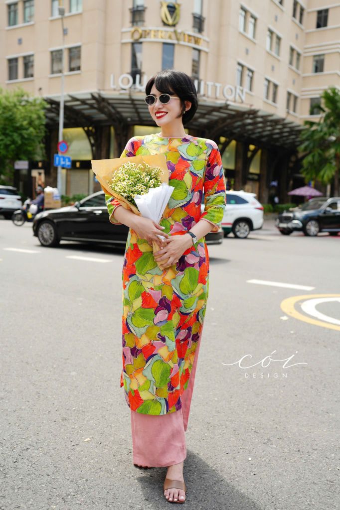 Set Áo Dài Sắc Xuân kèm quần suông Cói Design