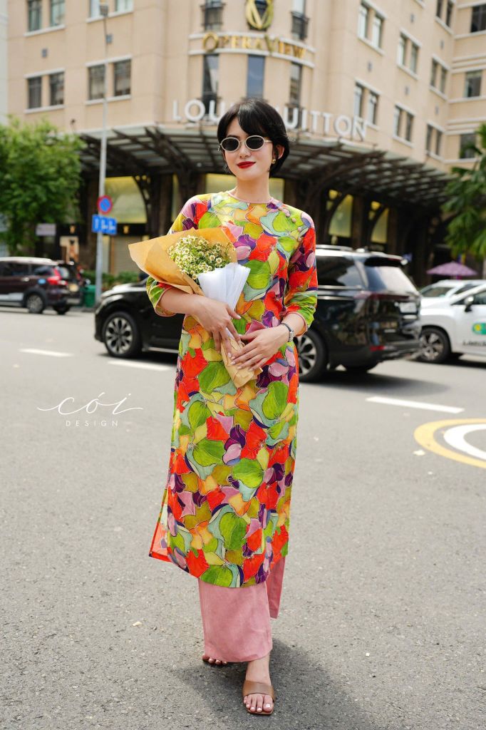Set Áo Dài Sắc Xuân kèm quần suông Cói Design