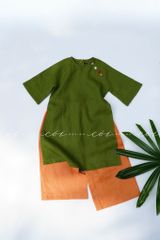 Set Áo Dài Bé Gái Sắc Xuân Linen Cói Design