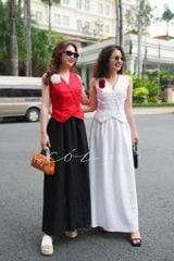 Áo gile nút bọc Linen tưng premium Cói Design