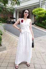 Áo gile nút bọc Linen tưng premium Cói Design