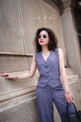 Quần suông sọc Linen hàn Cói Design