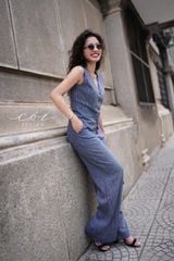 Quần suông sọc Linen hàn Cói Design