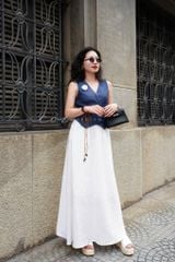 Áo gile nút bọc Linen tưng premium Cói Design