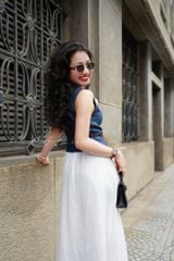 Áo gile nút bọc Linen tưng premium Cói Design