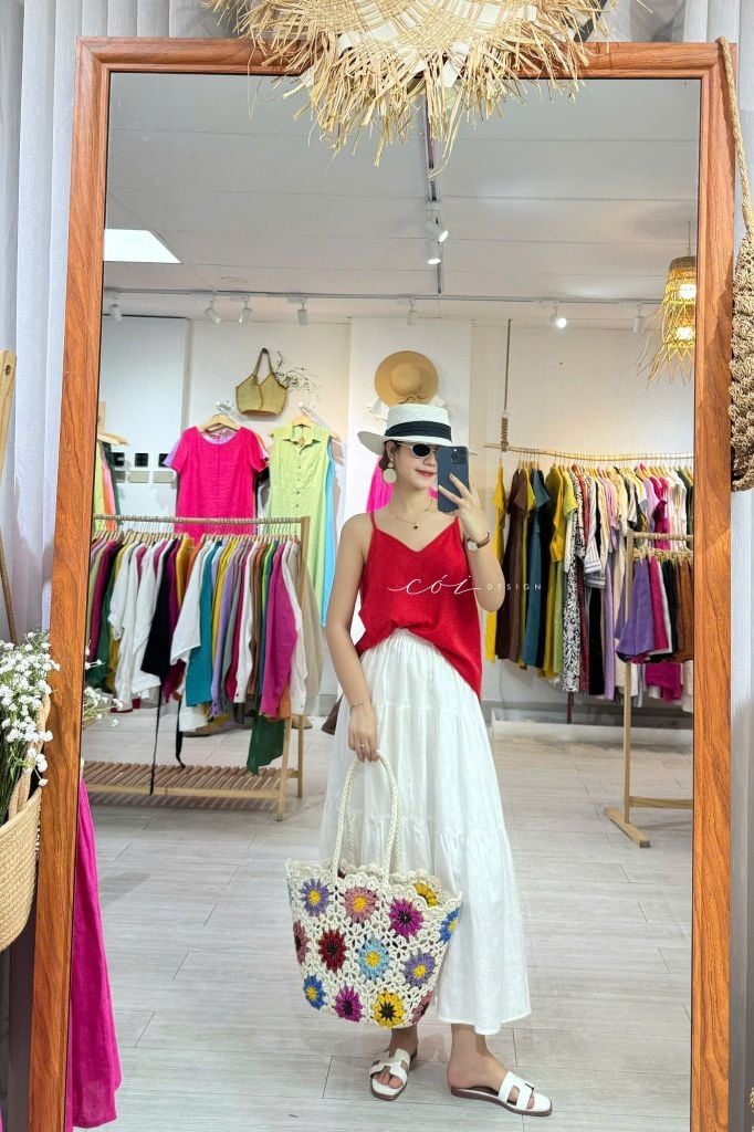 Áo 2 dây đan chéo Linen hàn Cói Design