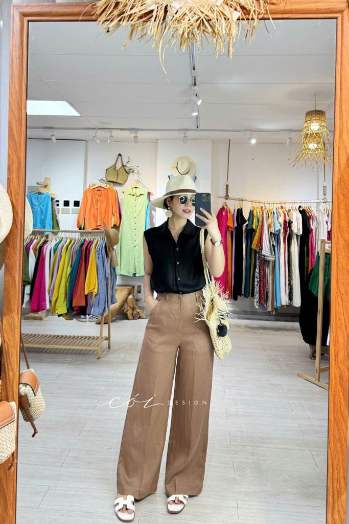 Quần suông linen tưng premium Cói Design
