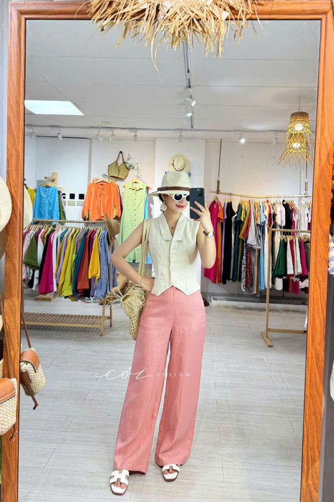 Quần suông linen tưng premium Cói Design