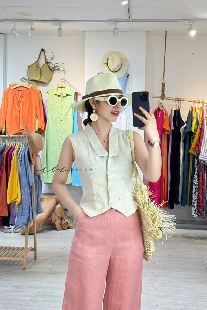 Quần suông linen tưng premium Cói Design
