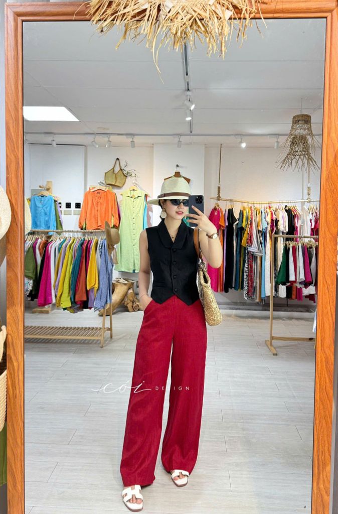 Quần suông linen tưng premium Cói Design