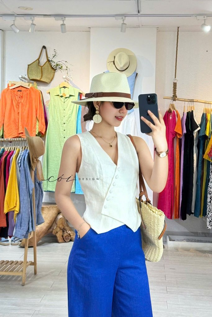 Quần suông linen tưng premium Cói Design
