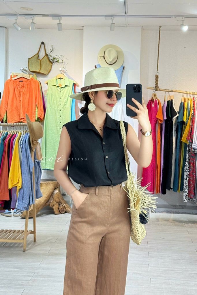 Quần suông linen tưng premium Cói Design