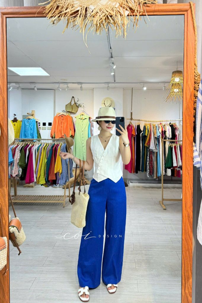 Quần suông linen tưng premium Cói Design
