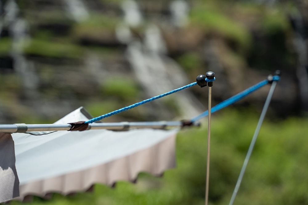  Ngọc Hoàng - Nguyên bộ khung võng thuyền rồng (Blue) kèm lưới võng (Black), mái che và ngăn chứa bình nước 