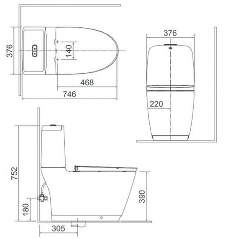 Bồn Cầu 2 khối nắp êm INAX AC-832VN