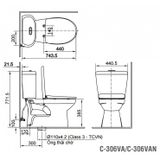 Bồn Cầu 2 khối nắp êm INAX C-306VAN