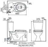Bồn Cầu 2 khối INAX C-108VA