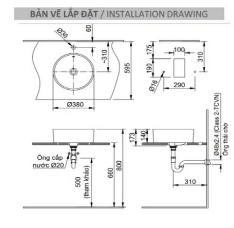 Lavabo Đặt Bàn INAX Aqua Ceramic AL-295V
