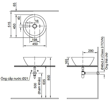 Lavabo Đặt Bàn INAX Aqua Ceramic AL-445V