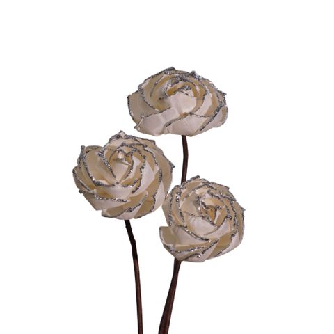 Hoa Khô Queen'S Rose - Sliver (9 cm)