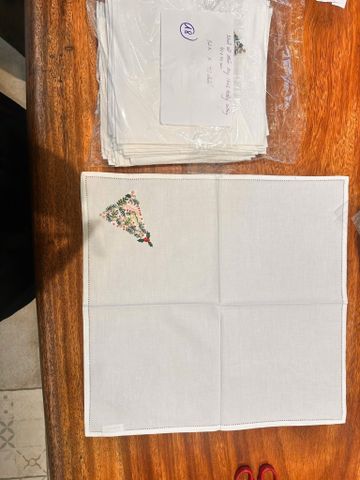 Khăn ăn Noel cotton trắng TT