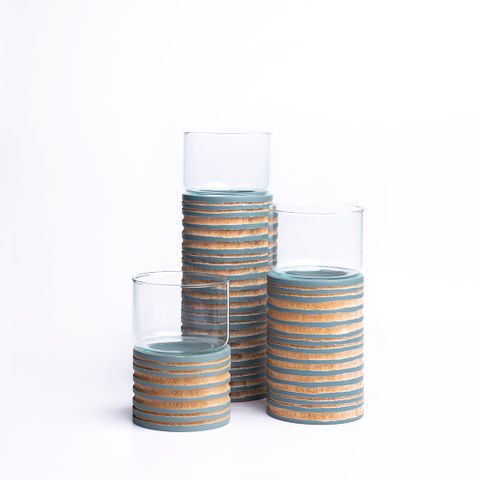 Chân nến gỗ Heron - Orbit TL-08 Xanh 1pcs