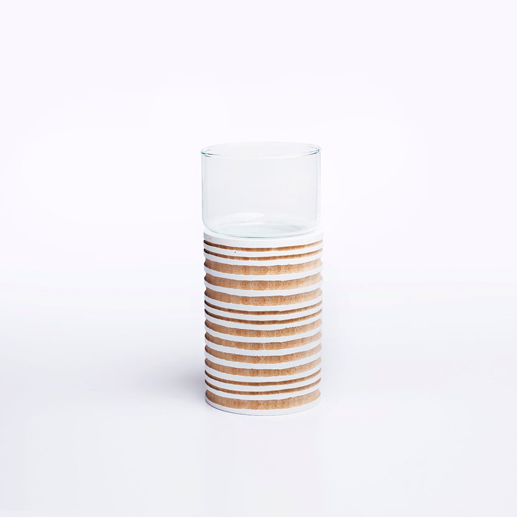  Chân nến gỗ Heron - Orbit TL-08 Trắng 1pcs 