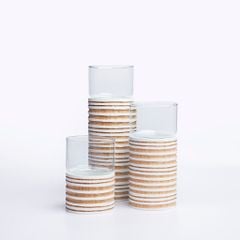  Chân nến gỗ Heron - Orbit TL-08 Trắng 1pcs 