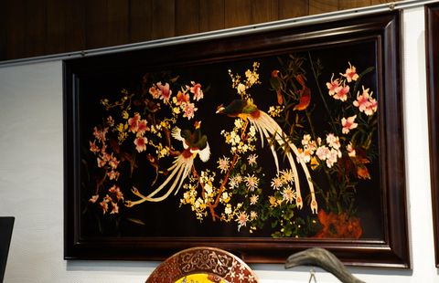 Tranh Sơn Mài Khắc Đông Dương - Đôi Công