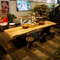  Bàn Ăn Chữ Nhật Gỗ Lũa Reborn Wood 17JX4 D358.5 