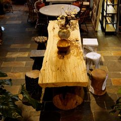  Bàn Ăn Chữ Nhật Gỗ Lũa Reborn Wood 17JX4 D358.5 