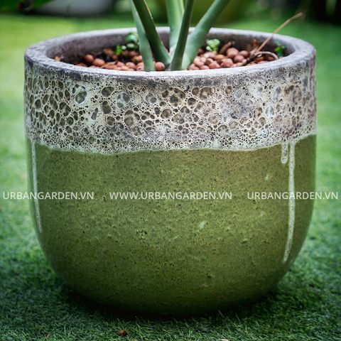 Chậu Cây Gốm Scoria - Xanh