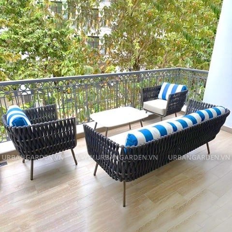 Bộ Sofa ngoài trời QUEENIE - Đen